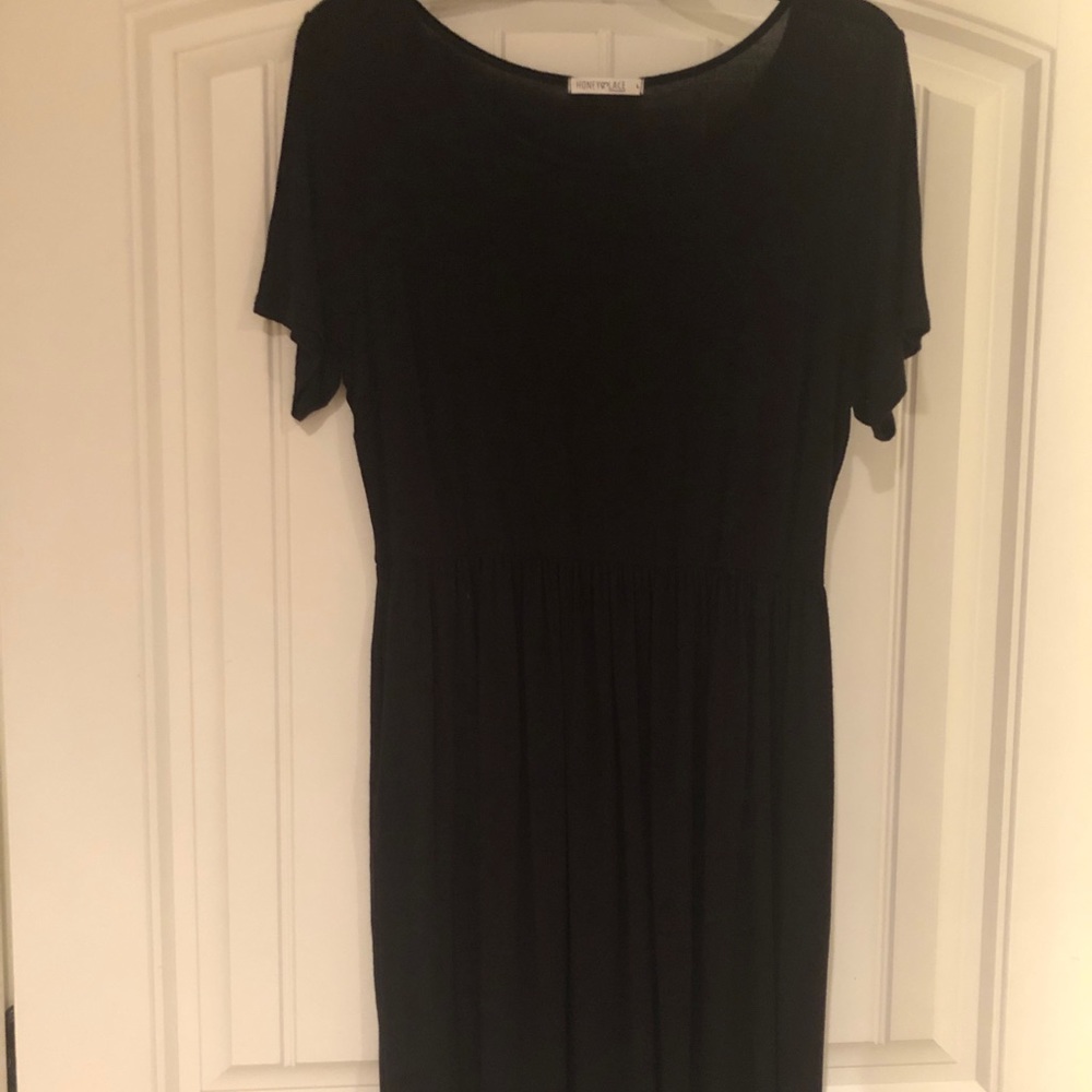 Honey and Lace, black, midi dress.